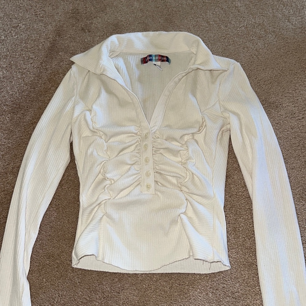 Urban outfitters ruched polo long sleeve size xs